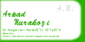 arpad murakozi business card
